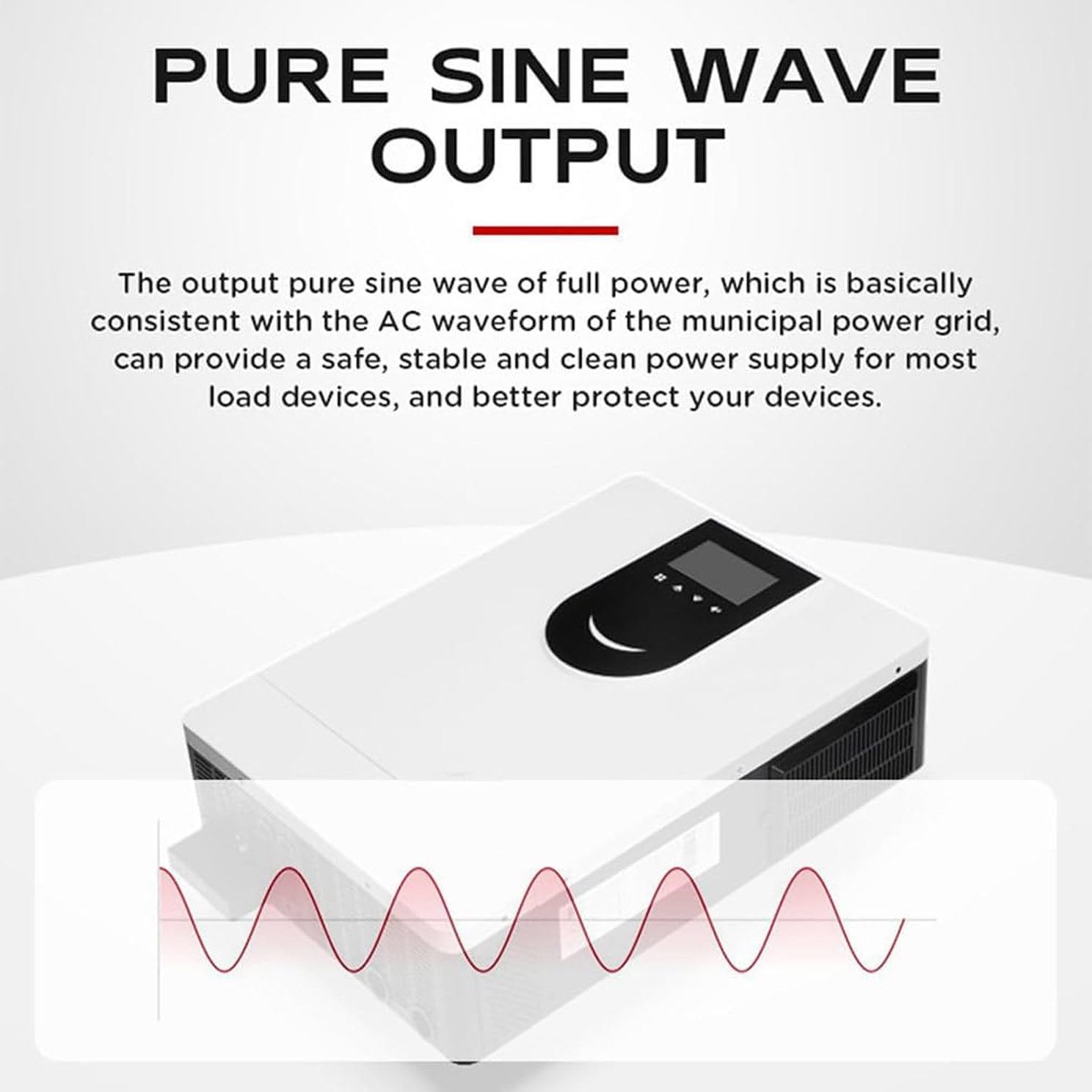 Onduleur Solaire 4200W 24V Dc à 220/230/240V AC, Onduleur Hybride Avec Chargeur Tout-En-Un Hors Réseau Avec Contrôleur De Charge Solaire MPPT 120A, Fonctionne Avec Une Batterie Au Lithium Plomb 24V