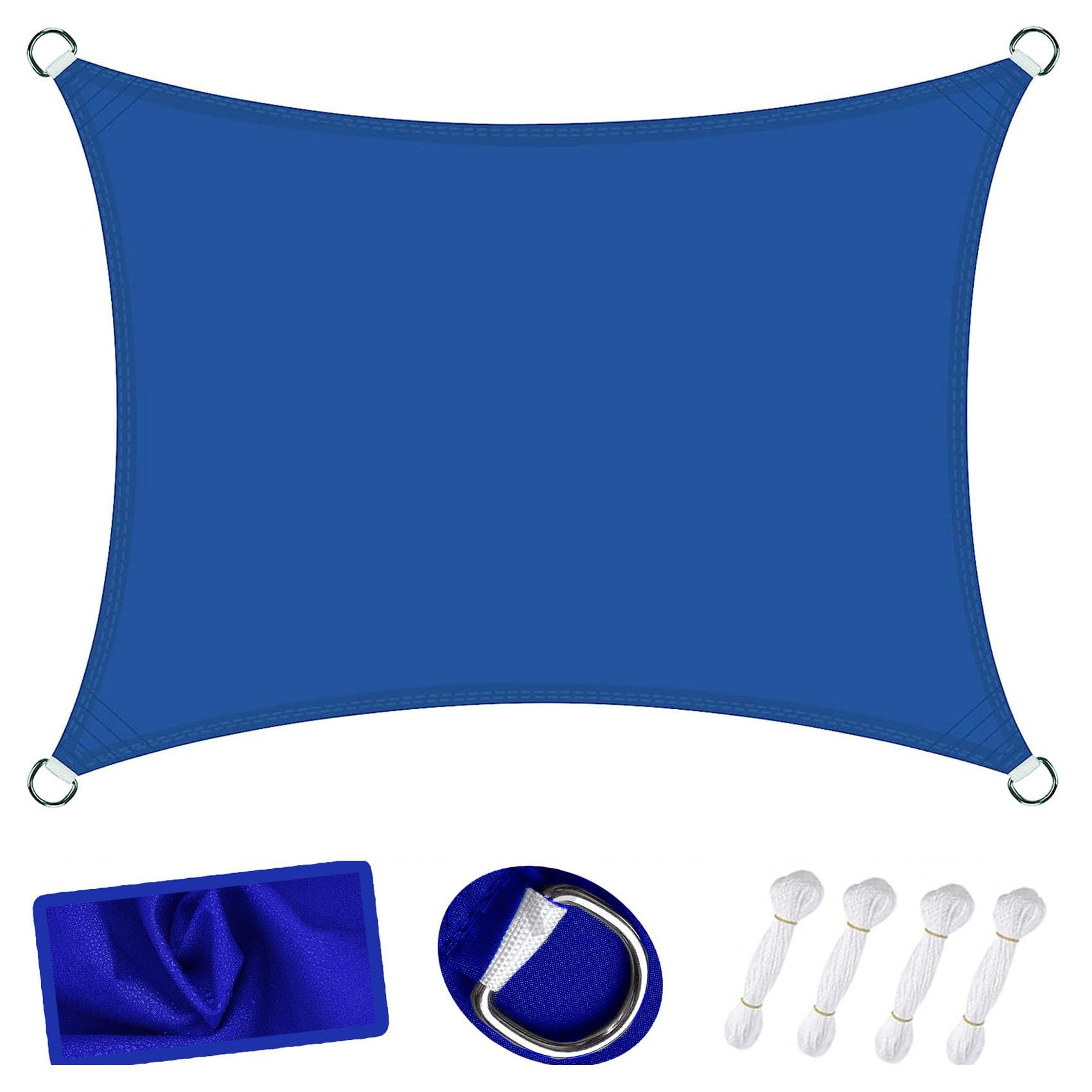 WQPMNYG Waterproof shade sail Sunshade Sunscreen Awnings 2.5 x 6m Waterproof Anti Sun Shade Sail with Free Rope for Outdoor Garden Patio Navy Blue