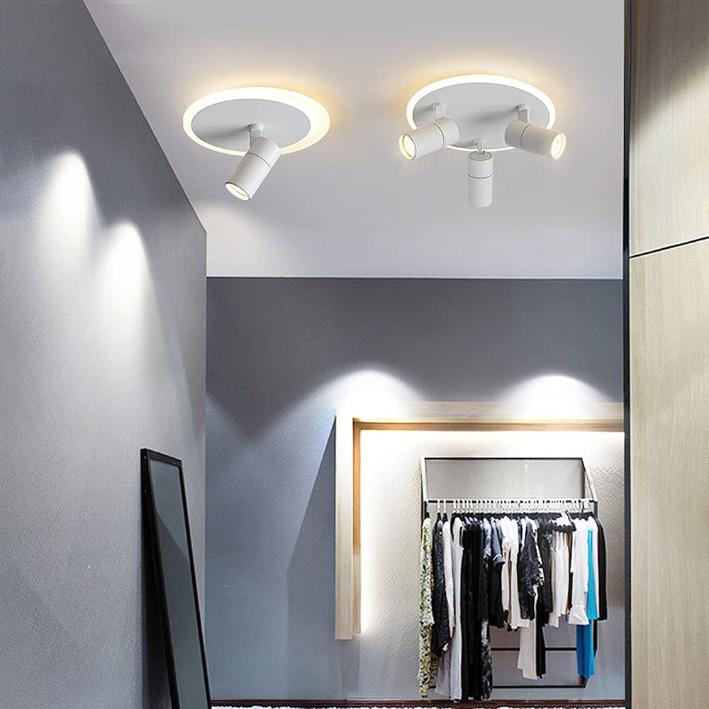 Biała lampa punktowa LED regulowana lampa sufitowa nowoczesna okrągła lampa kierunkowa salon przedpokój biały 1