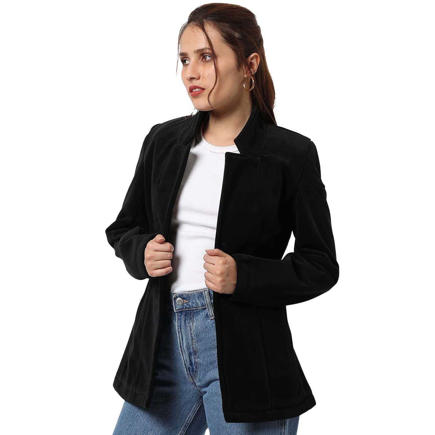 pinacolada Women's Solid Regular Fit Blazer for Winter Wear | Collared Neck | Full Sleeve | Buttoned | Casual Jacket for Woman & Girl | Western Stylish Jacket for Women-picture-22