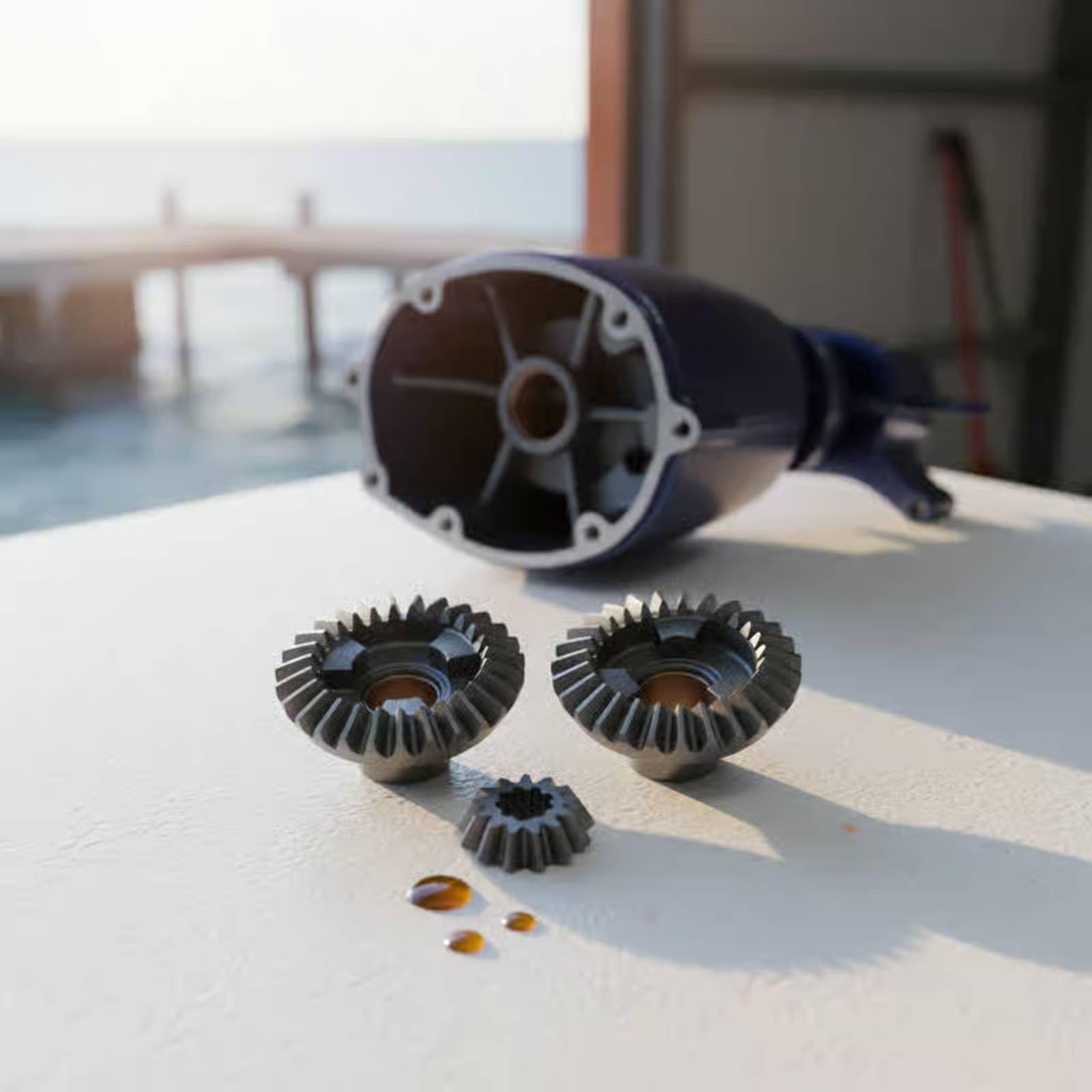 Marine Engine Component Kit Ingranaggi Piede Barca Ingranaggio Trasmissione Motore Ricambio Metallo Coppia Regolare Adatto per Officine Servizio Nautico