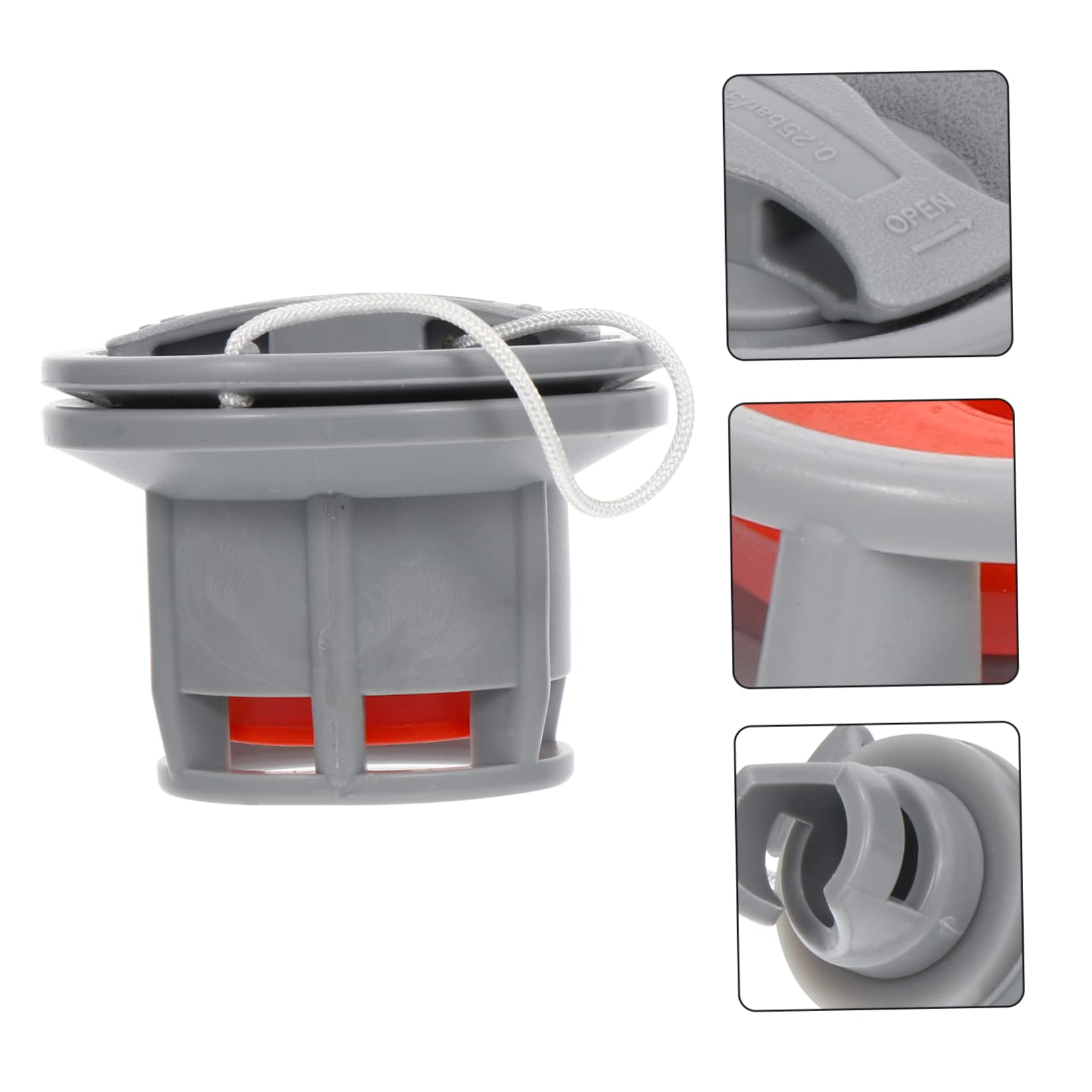 ifundom Valvola Dell'aria Del Kayak Gonfiabile Valvole Barca Sostituzione Accessori Per Barche Gonfiabili Adattatore Pompa Aria Pratica Grey Protezione Ambientale in Pvc