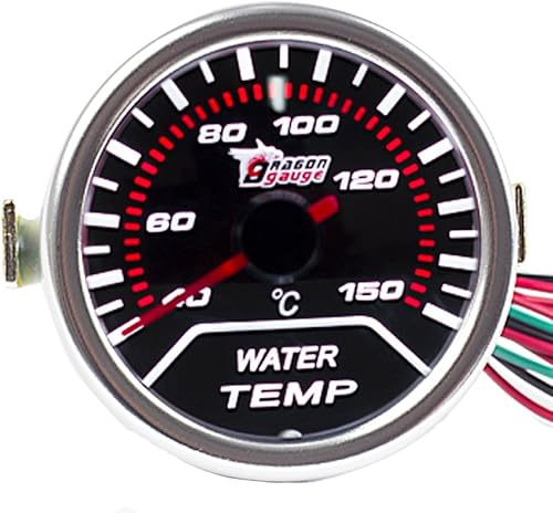 Miniatura 4 de Puntero de motor de auto E Support, calibrador con barras indicadoras de aumento y lentes grises, de 2 pulgadas, medidor de temperatura del agua