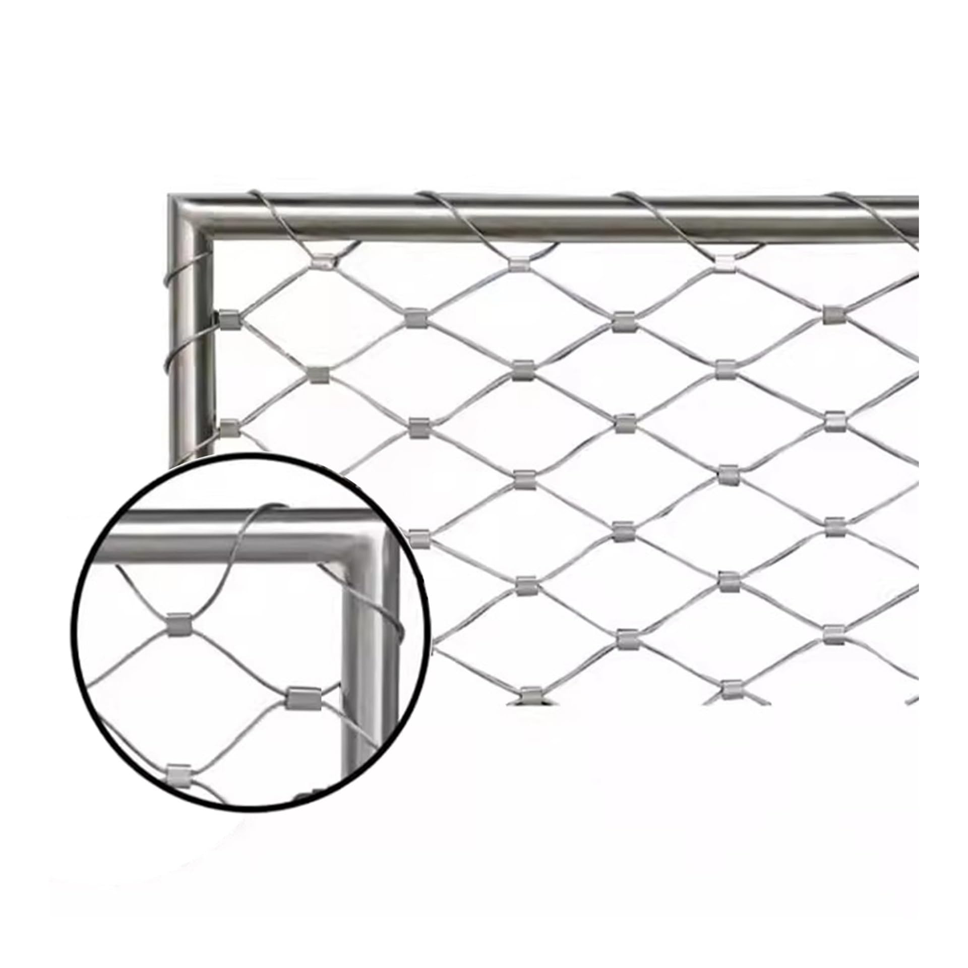 Filet en acier inoxydable 304 sur mesure maille flexible de 20 cm pour clôture de jardin