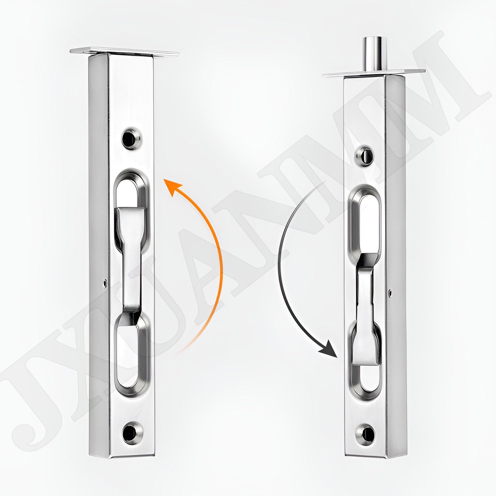 Perno empotrado de acero inoxidable, cerradura de seguridad oculta para puertas compuestas, francesas, de madera, dobles y ficticias, acabado cepillado, 30 cm