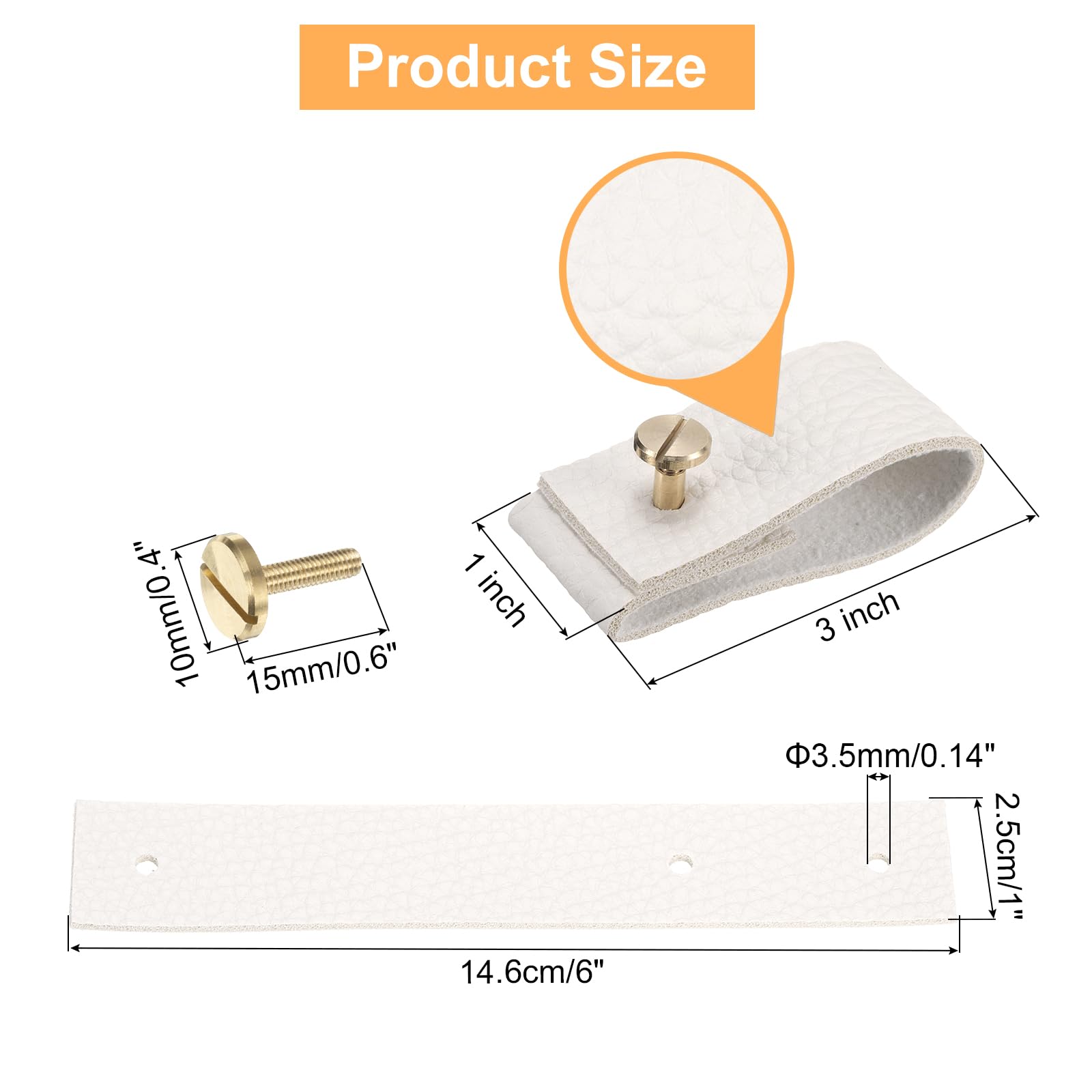 5 Pièces Poignées De Porte En Cuir Faites à La Main, Cuir Poignee Avec