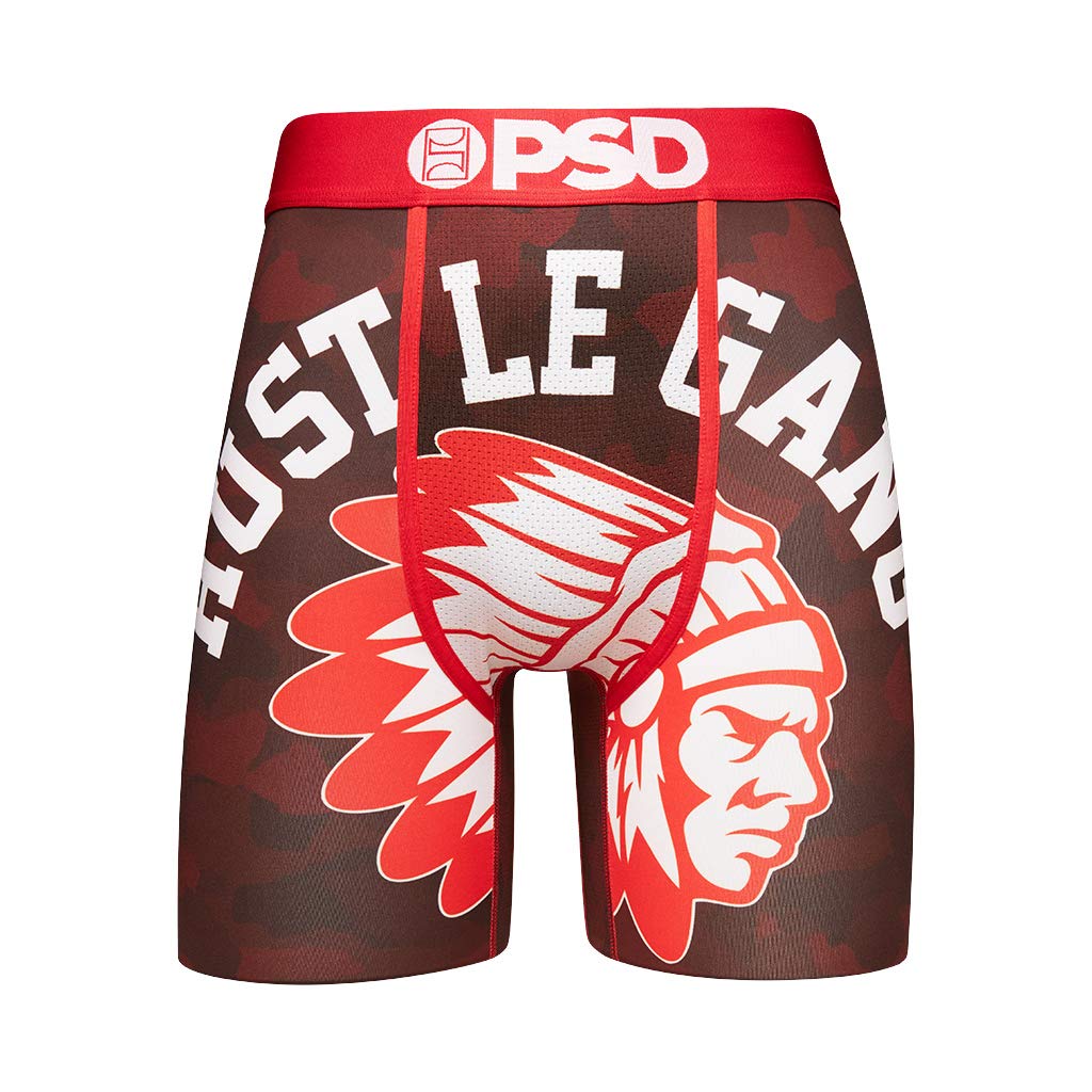 PSDUnderwear Men's Wide Band Boxer Brief Underwear Bottom - Hustle Gang | Breathable, 7 inch Inseam |