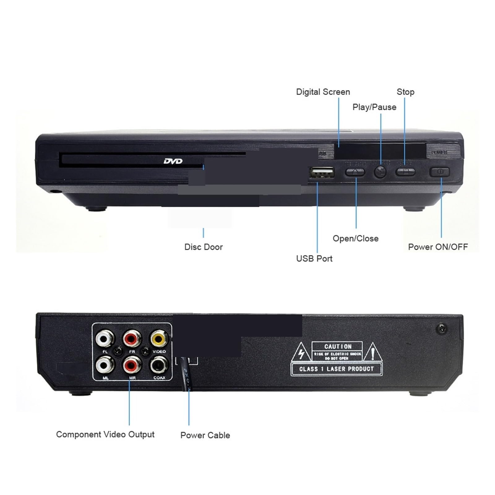 Reproductor De DVD Multiregión con Soporte For TV Digital Disfrute De La Mejor Experiencia De Entretenimiento En El Hogar Compacto Fácil Uso