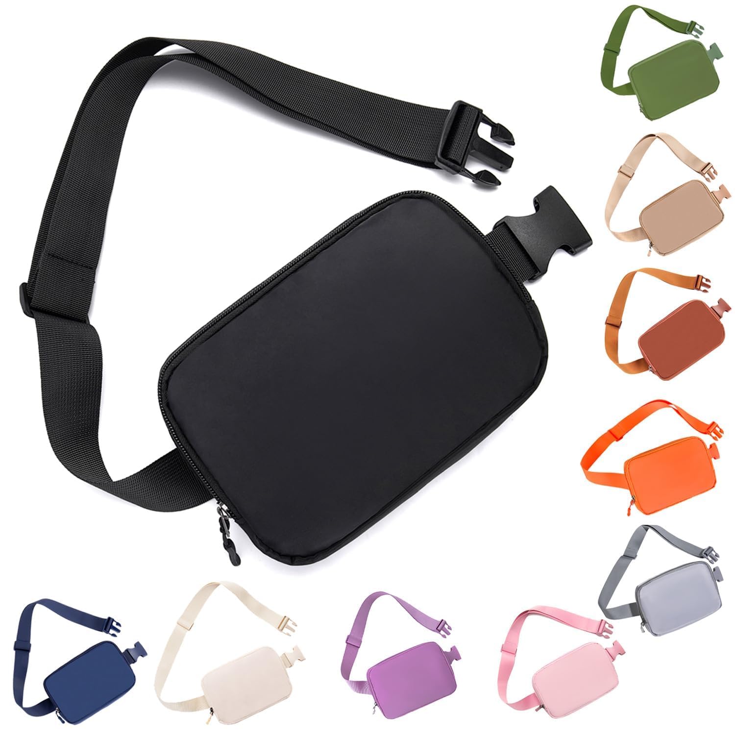 Sleek Fanny Pack – Modern Waist Bag for Travel, Festivals & Everyday Style | Unisex Hip Pack with Adjustable Strap (Black)-image-37