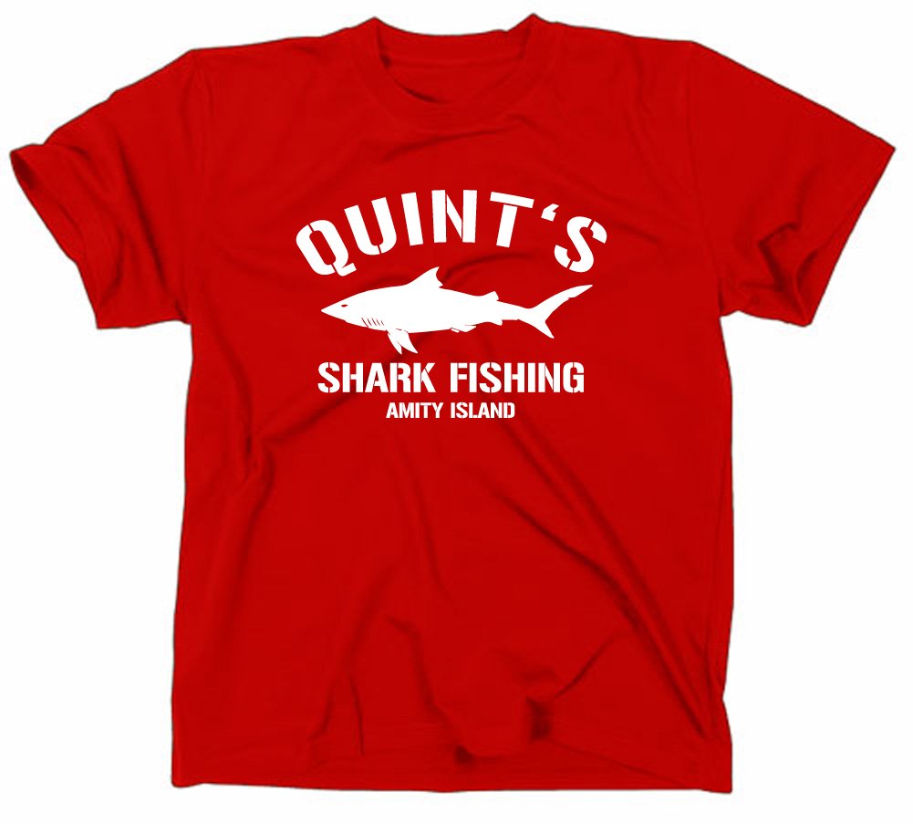 Styletex23 Men's Red Quint's Shark Fishing Amity Island T-Shirt, Xxl,