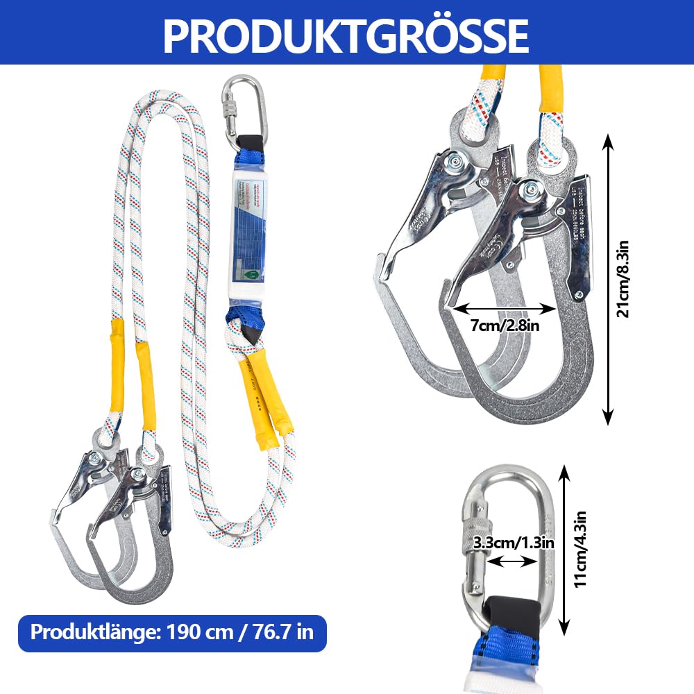 Fallschutz Sicherheitsgurt Kletterausrüstung Absturzsicherung Dachdecker Auffanggurt, Fallschutzausrüstungen - 6 Hochfeste Tragende D-Ringe aus Legiertem Stahl Konstruktionsgurt FA