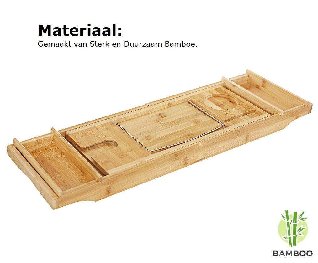 Decopatent 2 in 1 - Badewannenablage & Frühstückstablett mit Stützen - aus Bambus Holz/Badewannentablett/Badewannentisch/Betttablett mit ausklappbaren Beinen