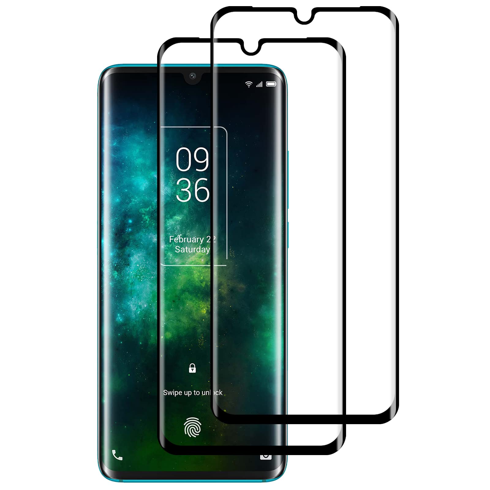 LCTONG Tempered Glass Screen Protector for TCL 10 Pro (2 Pack), 3D Curved, 9H Hardness, Anti-Scratch. Fingerprint Unlock Full Coverage Screen Protector Compatible TCL 10 Pro