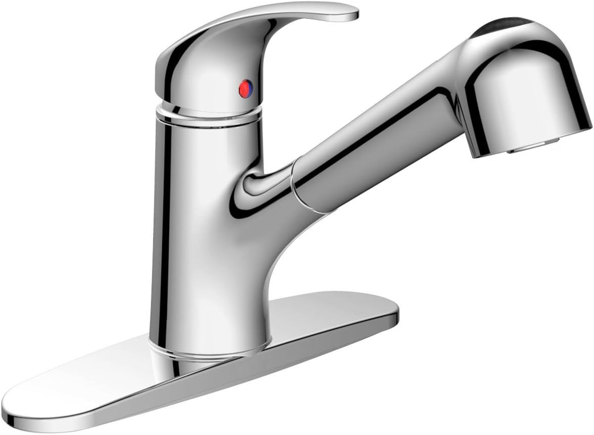 Pull Out Kitchen Sink Faucet - AOSGYA Single Handle Kitchen Faucet with Pull Down Sprayer Chrome, cUPC Certified Lead-Free