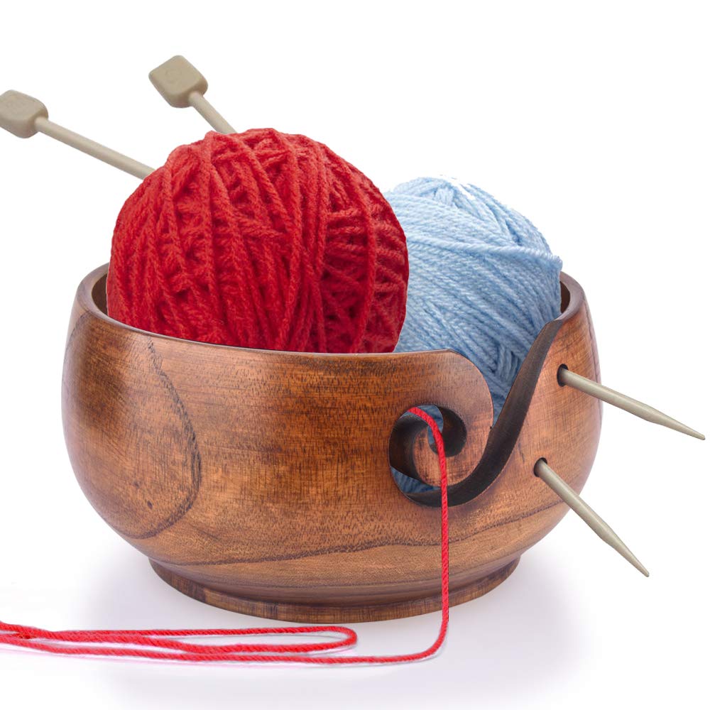 TOP-MAX Häkel-Strick-Werkzeug, handgemachte Nadelarbeit Garn Schalenhalter Wolle Stricken Aufbewahrung Schüssel für DIY Häkeln Stricken Home Decor 