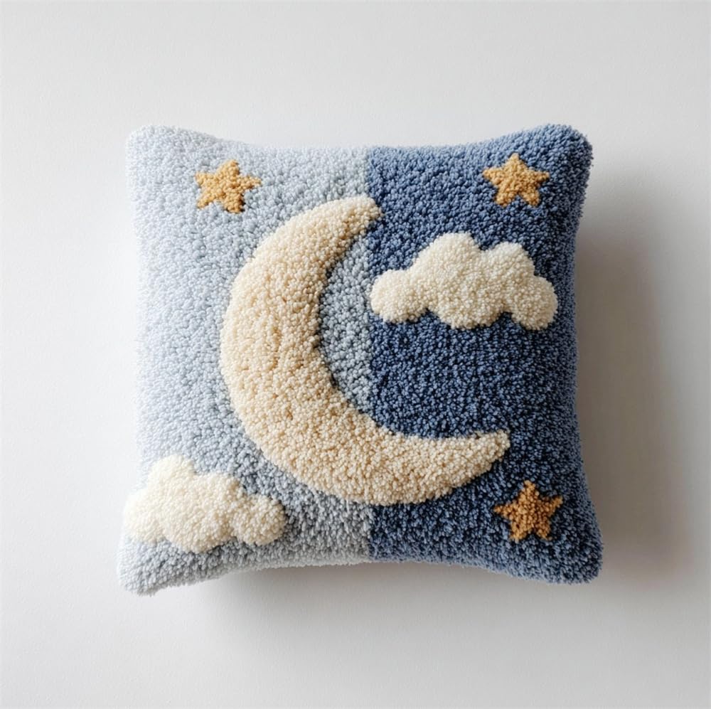 Kitphoenix Stars And Moon 3D Pillow Latch Hook Embroidery Kits