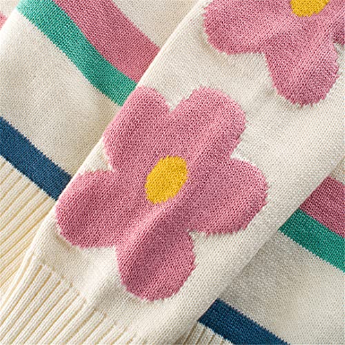 2-8t Floral Sweater for Girls Toddler Kid Spring Clothes Long Sleeve Knitted Pullover4