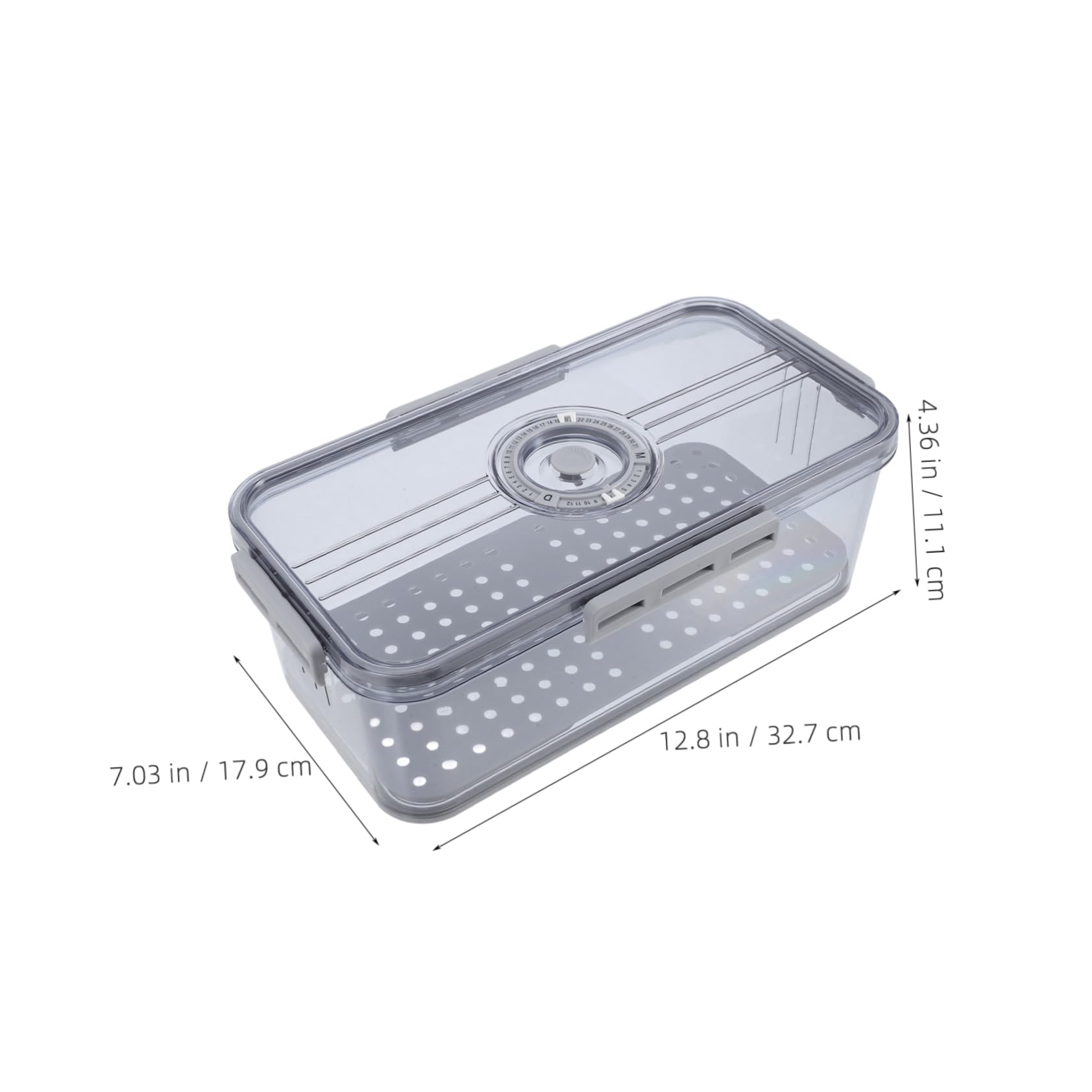 GRIRIW Airtight Plastic Bread Box with Integrated Timer Kitchen Countertop Storage Container for Fresh Bread Donuts and Cookies Versatile Fridge Organizer for Home and Office Use