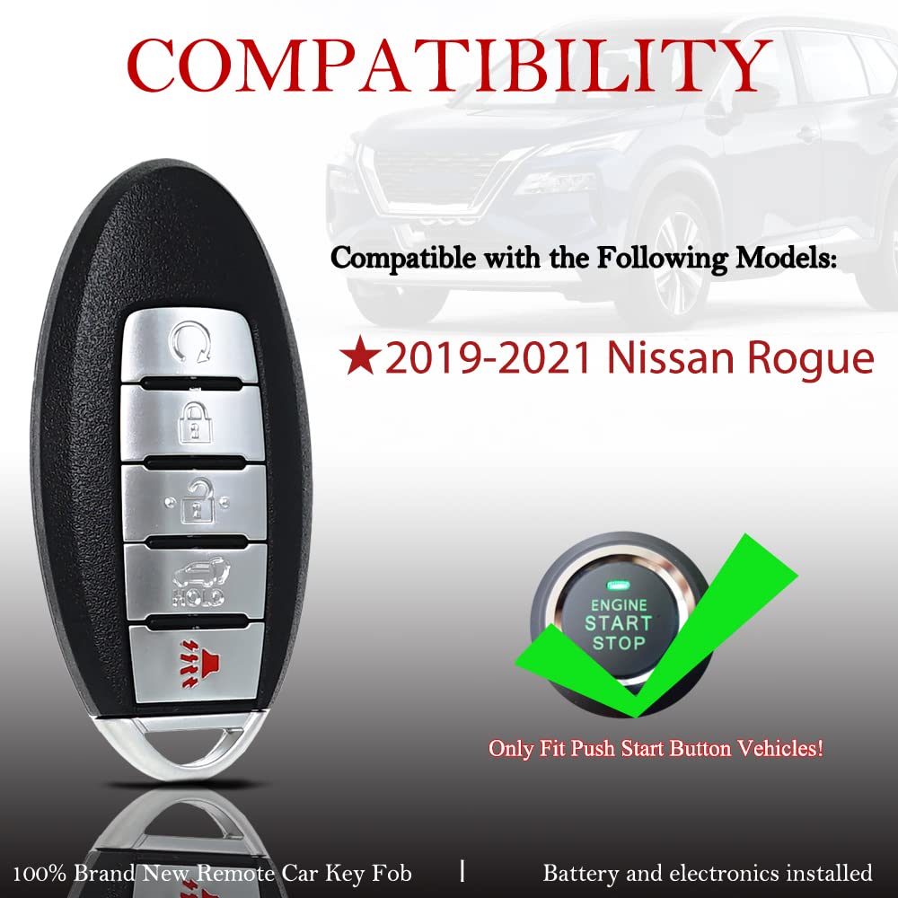 Telecomando di ricambio per telecomando Nissan Rogue 2019-2021 KR5TXN4 Keyless Entry Telecomando 285E3-6RR7A