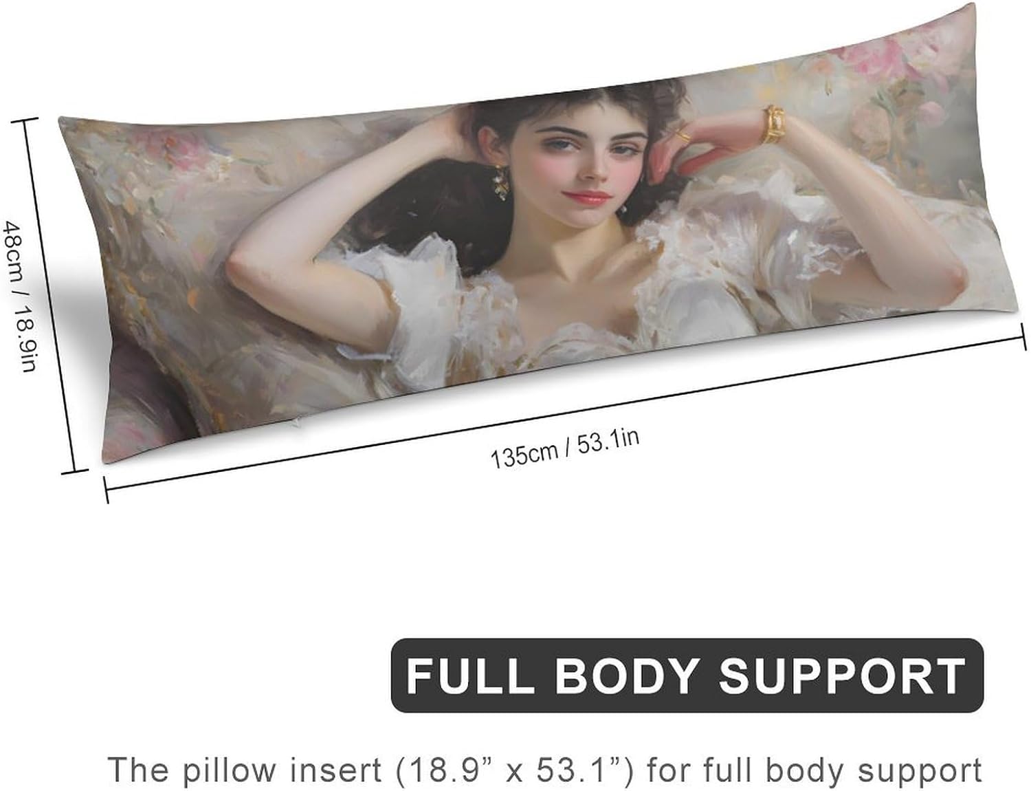 Woman Lying on The Sofa Body Pillow Cover Long Cushion 18.9x53.1 Inch | pillowcase,bed decor,farmhouse,sofa