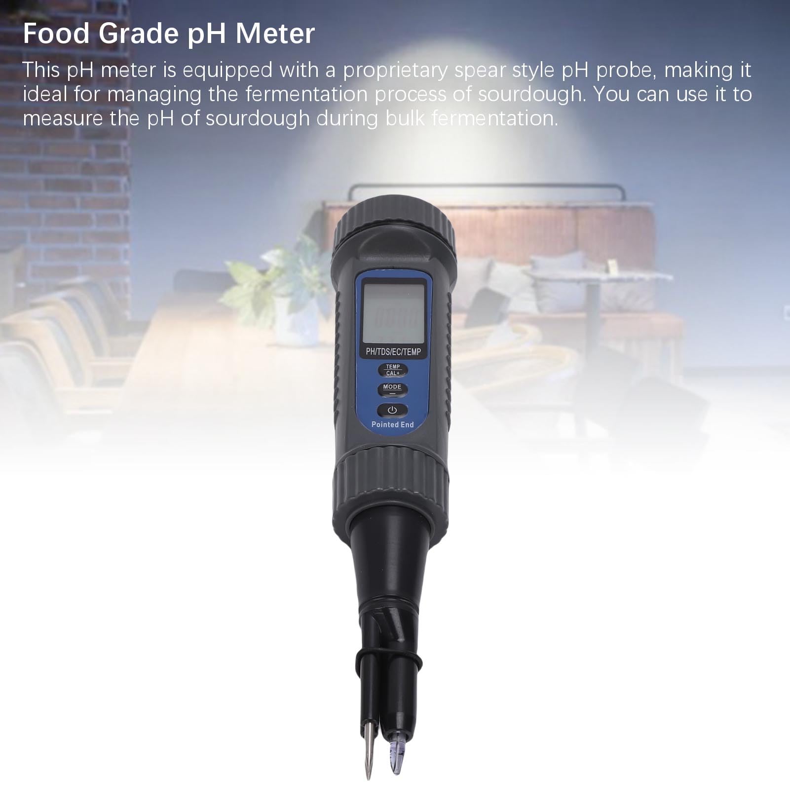 Jectse Precyzyjny Miernik PH 4 w 1 PH EC TDS Tester Temperatury do Kosmetyków Ser Sushi Ryż, Automatyczna Kompensacja Temperatury