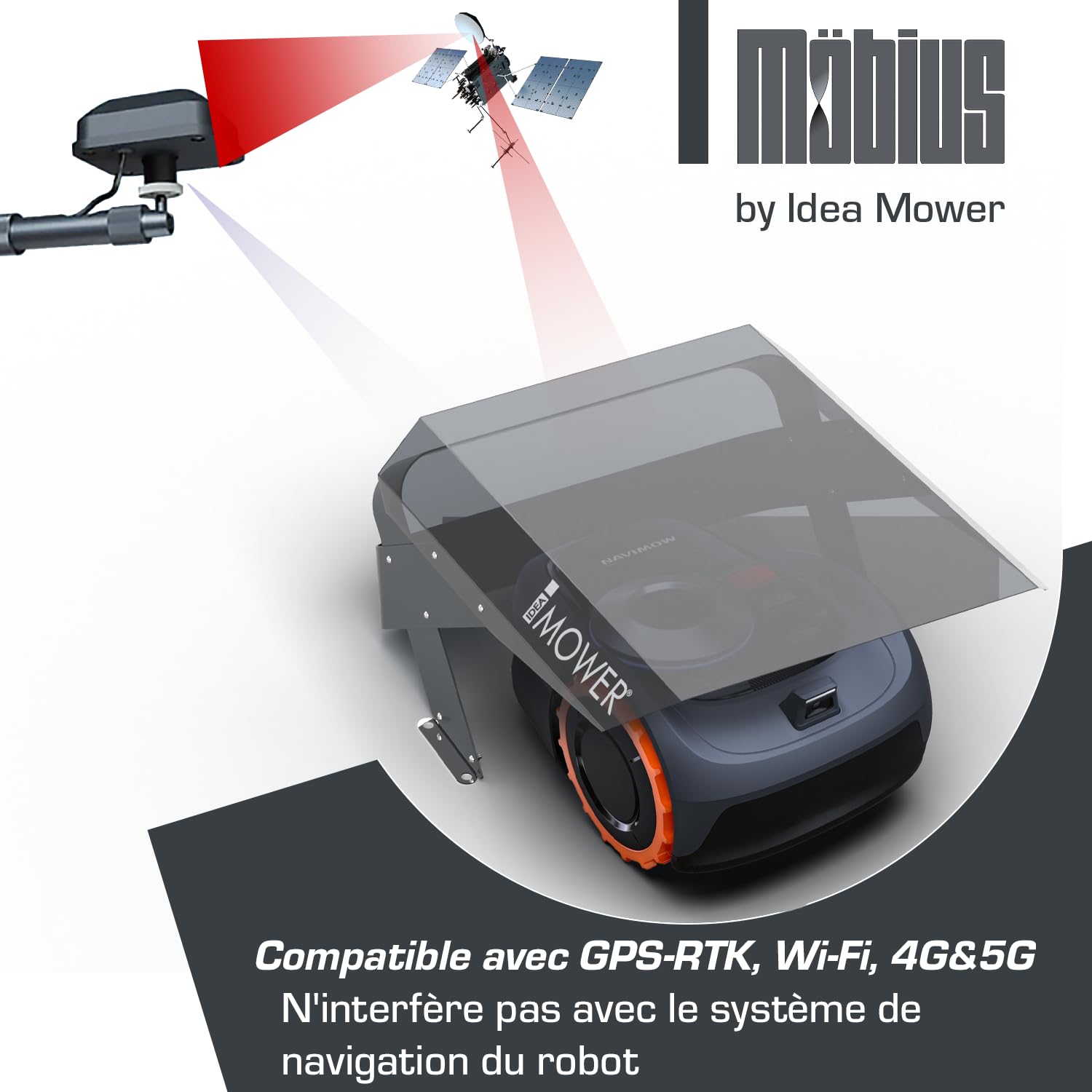 Idea Mower Mobius Abrì Tondeuse Robot Compatible Navimow i105e/i108e - Abri/Garage Robot Tondeuse - Protection Extérieure - Abris Mobius - Durable Résistant pour Robot Tondeuse Sécurité
