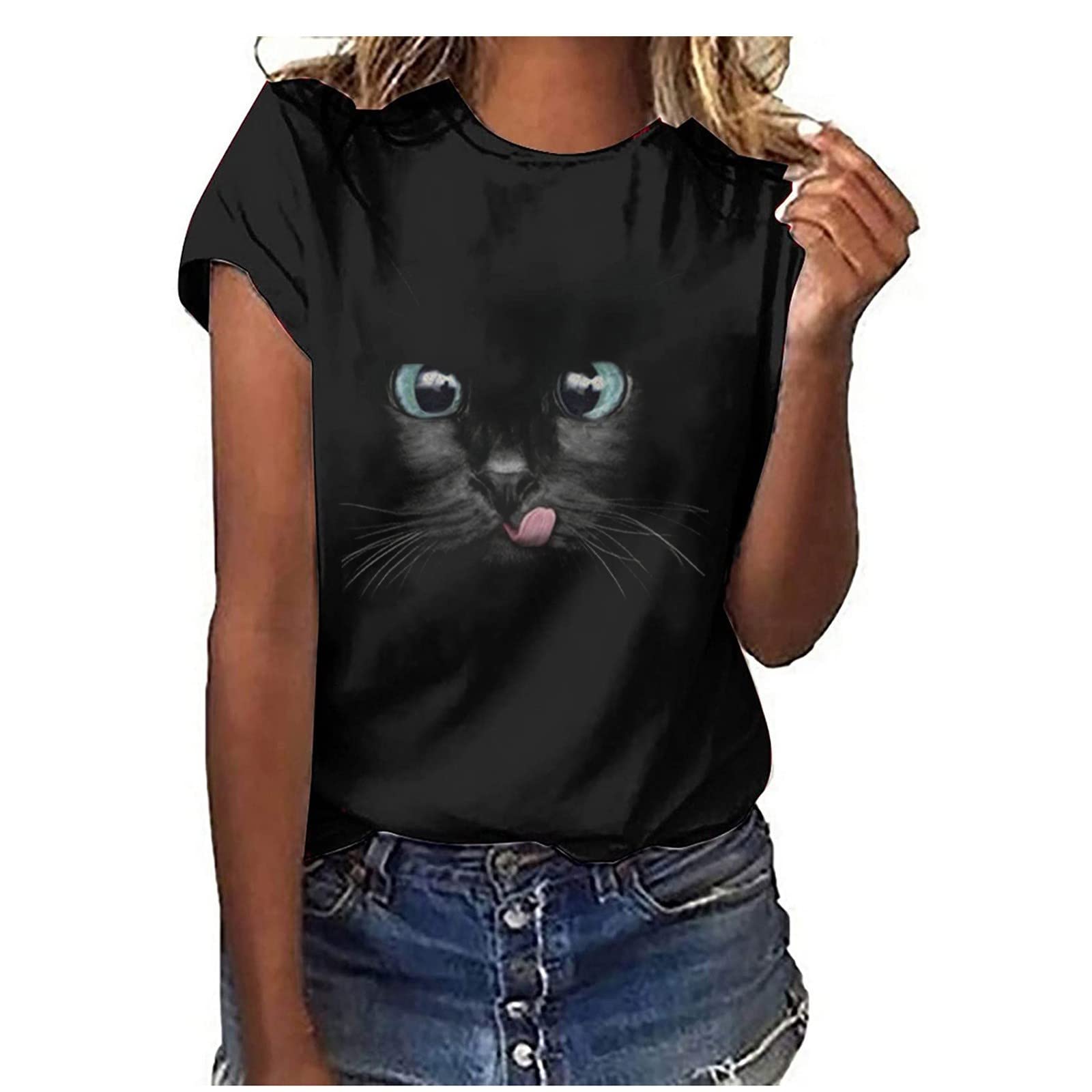 Womens Tops 2023 Summer Fashion Make A Wish Tees Blouse