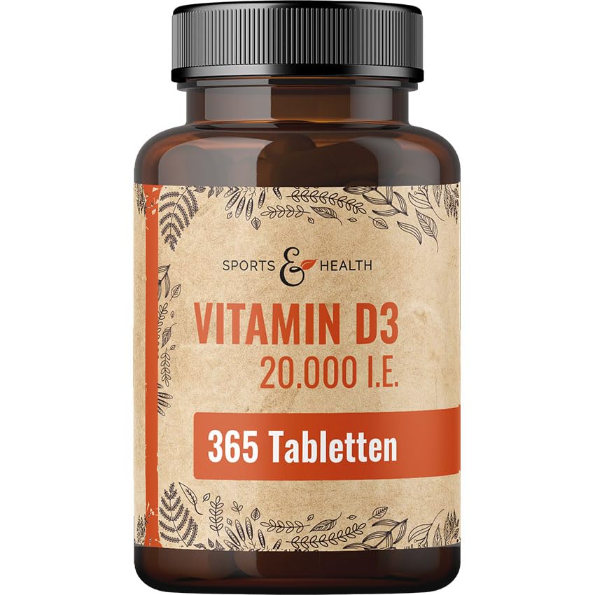 Vitamin D3 Hochdosiert 20000 Depot - 365 Vitamin D3 Tabletten - Hochdosiertes Vitamin D3 20000 IE - Vitamin D Tabletten - Vitamin D 20000 - D3 20000 IE Kapseln Tablette