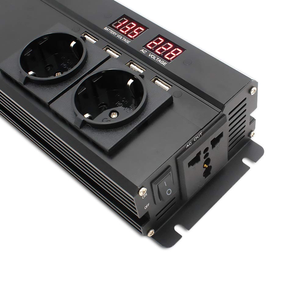 Inversor,Inversor Coche Inversor 12 V 220 V 5000W Energy Inverter 4 Exterior USB Convertidor inversor Inverso(24V 220V Universal)