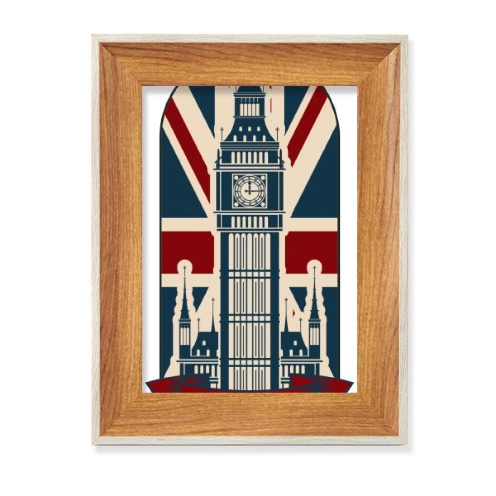 Cadre photo en bois Londres Big Ben et Union Jack pour décoration de table