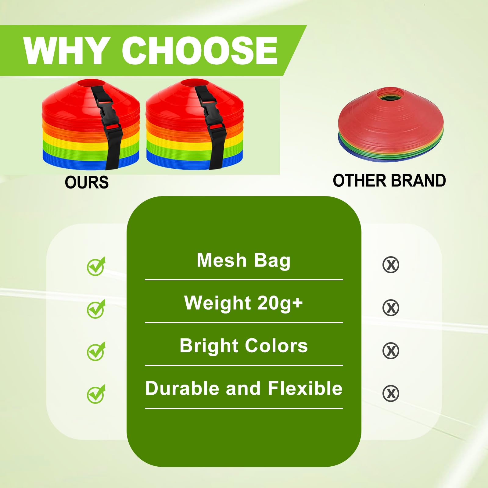 Ashsajkd 25 Pro Disc Cones Sport/Corps vertébral Utilisateurs suggérés ‎Unisexe