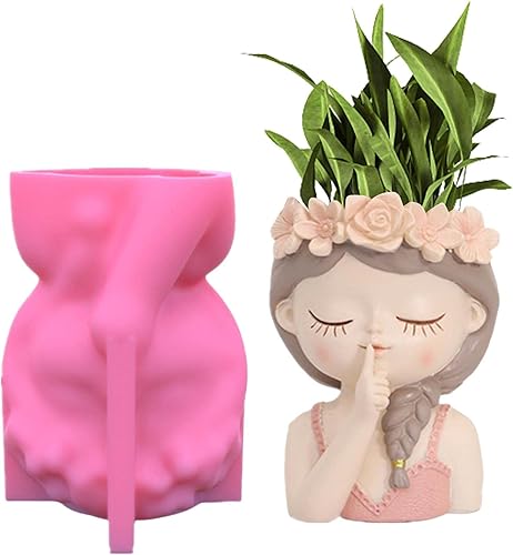 Gecorid Moldes creativos de silicona para macetas de suculentas moldes para macetas de hormigón cemento y yeso caja de almacenamiento para bricolaje