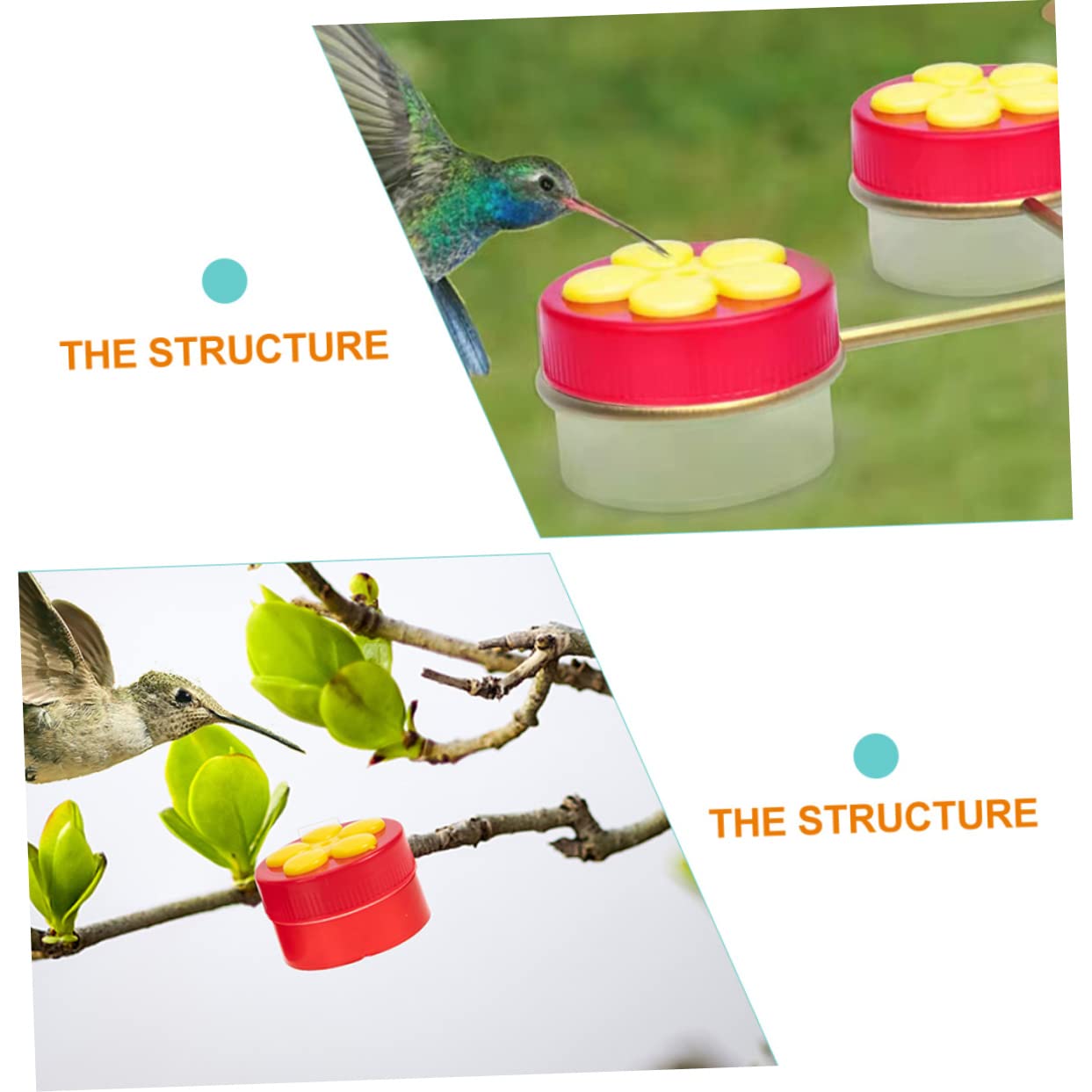 Sosoport 12pezzi Mangiatoia Per Uccelli Colibrì Con Supporto Clip Per Decorare e Balconi Facile Da Pulire e Utilizzare Per Alimentazione Acquatica