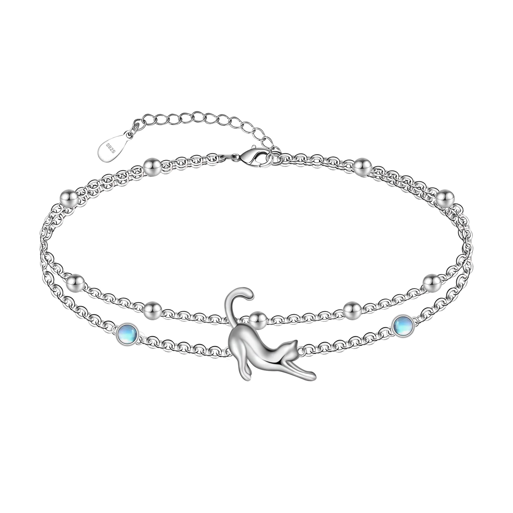 CHIC & ARTSY Braccialetti Alla Caviglia in Argento Sterling 925 Catene Per Piedi Multistrato Bracciali Gioielli Estivi da Spiaggia Per Donne