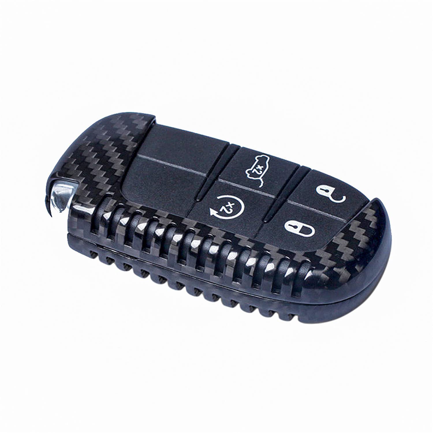 ontto Custodia per chiave adatta per Jeep Renegade Compass Grand Cherokee per Chrysler 300C Wrangler Dodge Custodia in metallo Portachiavi 5 Tasti A Argento