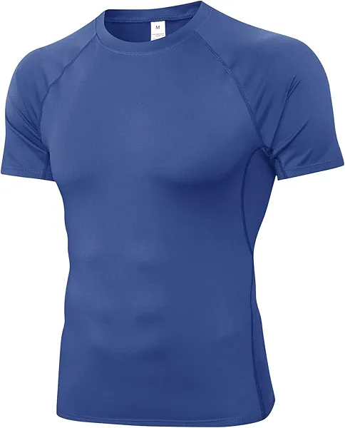 CICI FIVE Men's Compression Shirt Short Sleeve Athletic Workout T Shirt Quick Dry Undershirts Baselayer Gym Tops