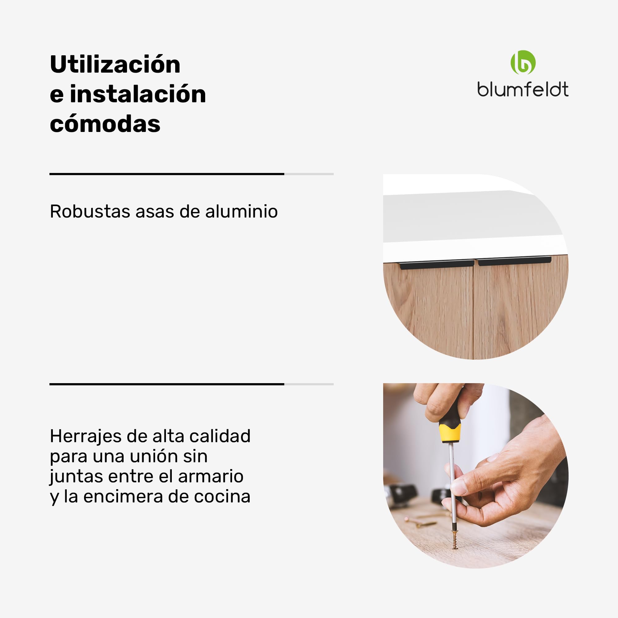 Blumfeldt Mueble de Cocina - Armario para Lavavajillas con Encimera MDF 30mm, Superficie de Melamina, Integración Perfecta, Fabricación Sostenible, Blanco-Roble