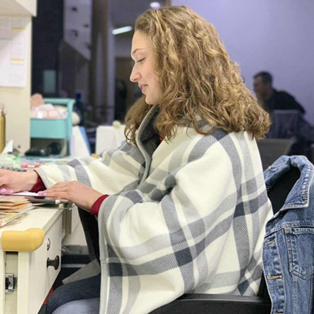 Masyrt Wearable Blanket, Flannel Wearable Multifunctional Warm Scarf Shawl, Winter Poncho Shawl Blanket Wrap Cape as Gifts for Mom, Ideal for Women and Office Use, Blanket Gifts