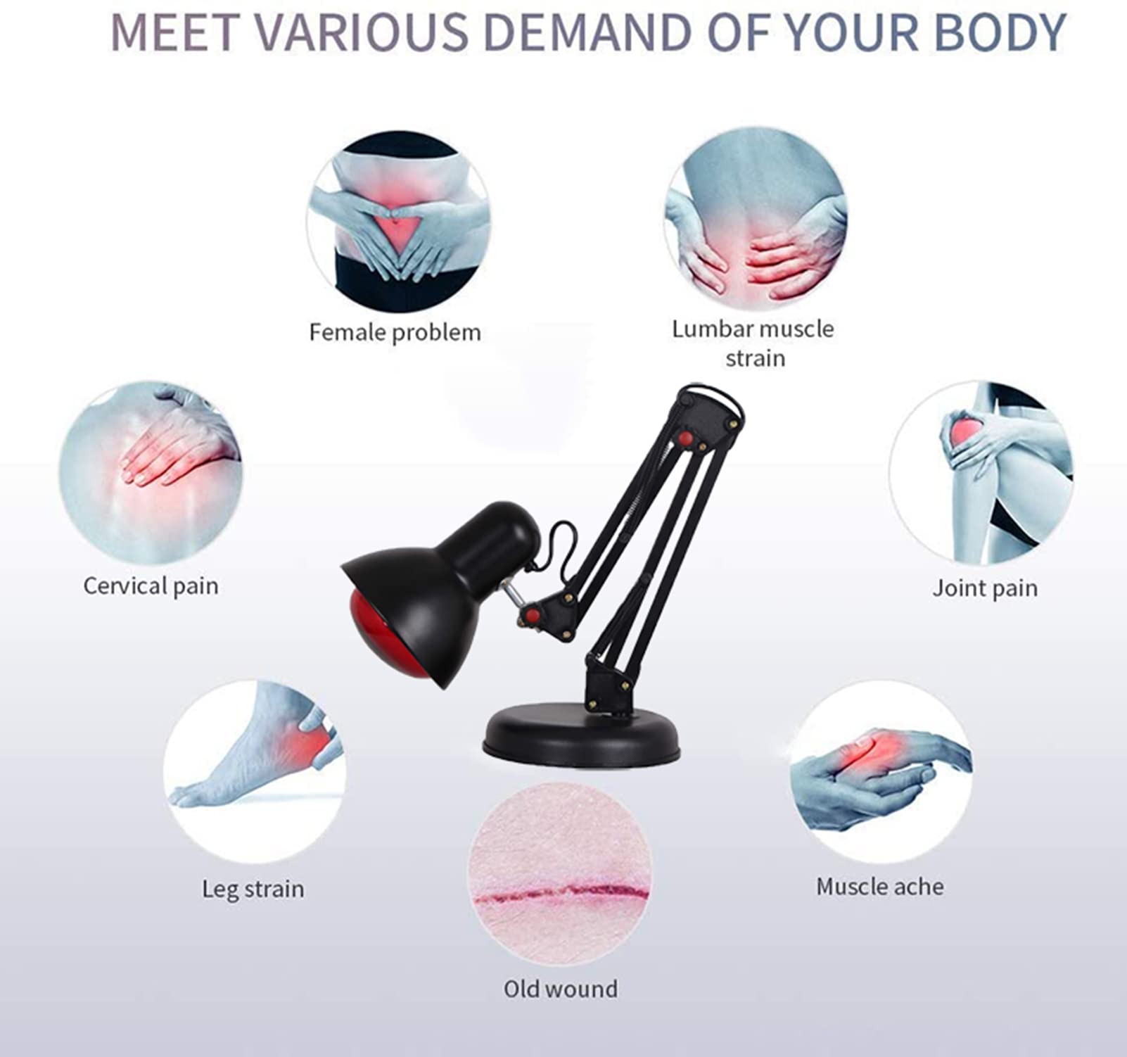 RSGK Masaje De Terapia De Luz Portátil, Fisioterapia De Lámpara De Masaje De Calefacción, para Dolor De Cuello Corporal, Artritis, Lámpara De Calor Muscular, Dolor De Espalda Articular