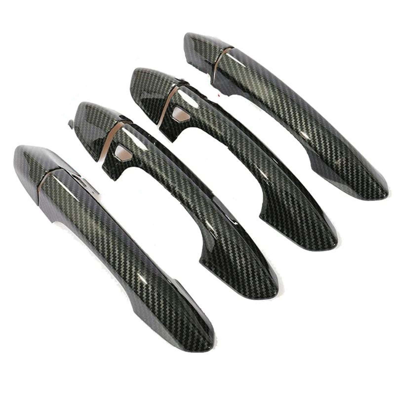 Youzka One Color For Ford For Fusion For Mondeo 2013-2018 Car Door Handles Bowl Covers Overlays Protection Catch Cap Chrome/Carbon Fiber(Carbon Smart)