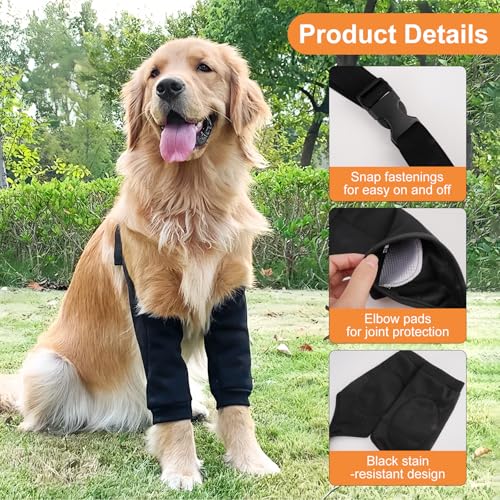 Ellenbogenbandage Hund, Weich Gepolsterte Ellbogenbandage für Haustiere, Ellbogenschoner für Hunde, Hund Chirurgie Erholung Recovery Sleeve für Vorderbeine von Wunden Hilft Bei Arthritis, Anti Lecken