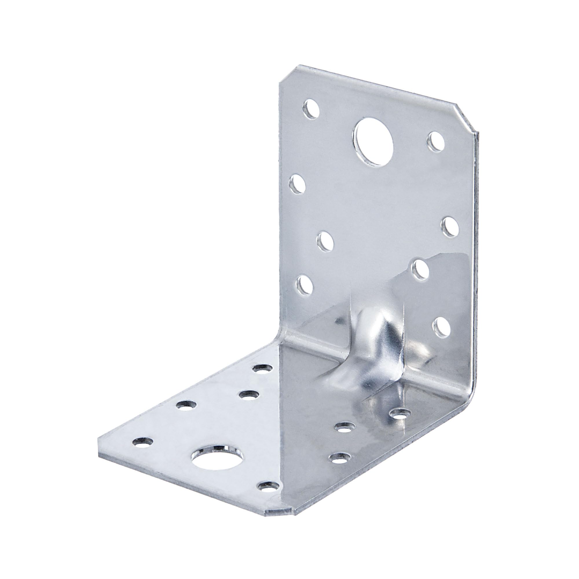 siwitec Winkelverbinder mit Sicke aus rostfreiem Edelstahl | 70 x 70 x 55 mm | 25 Stück | Holzverbinder mit Korrosionsschutz | Schwerlastwinkel für Holzkonstruktionen | Winkel | Verstärkung