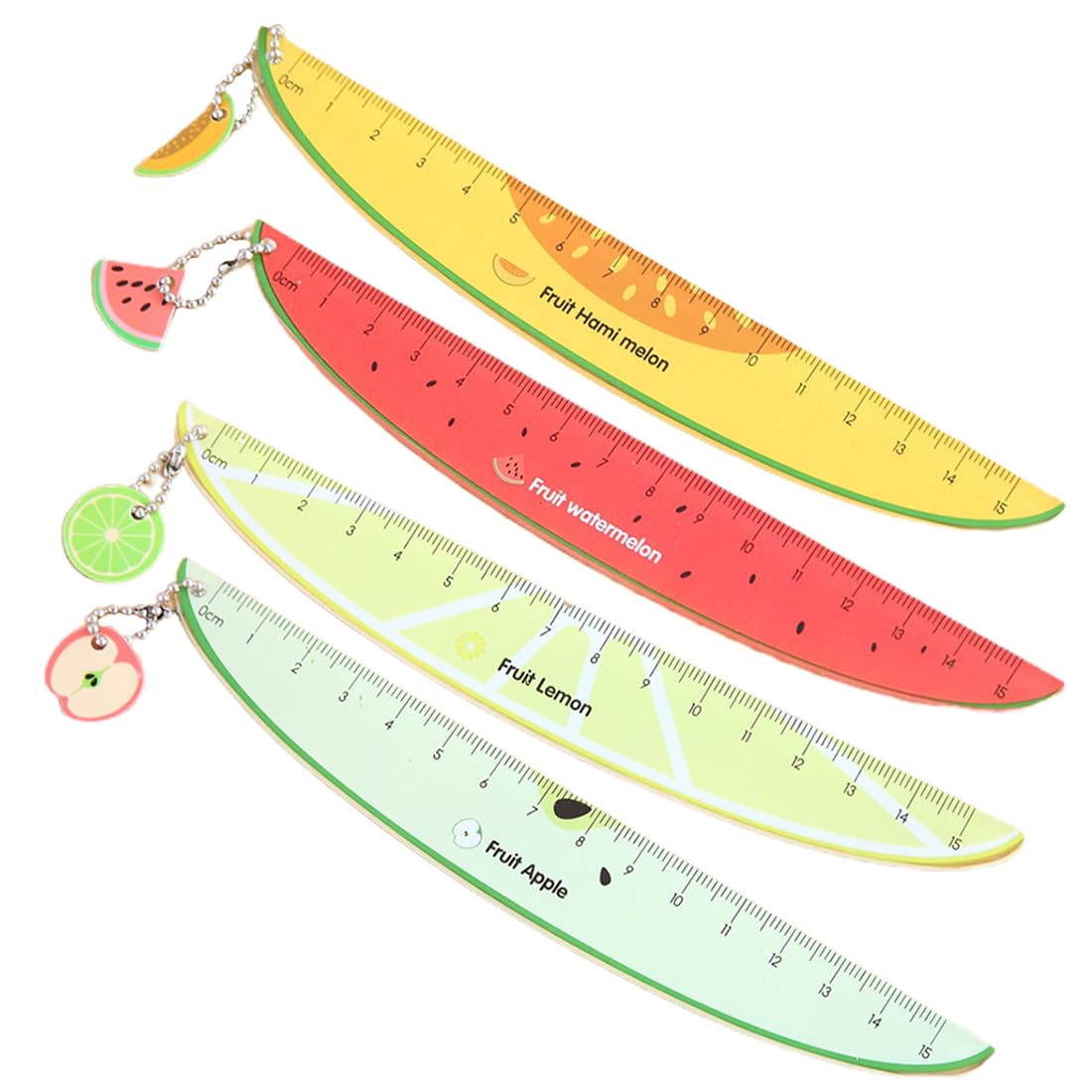 JRYXDS 4 Pedazo Regla de Madera, Regla Colorida, Regla para Niños, Forma de Fruta Creativa, para Niños Estudiantes Escuela Oficina