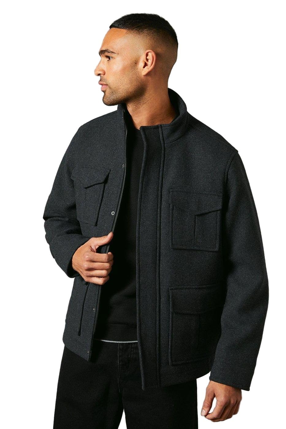Maine Charcoal Four Pocket Wool Blend Jacket, Xxl, Charcoal