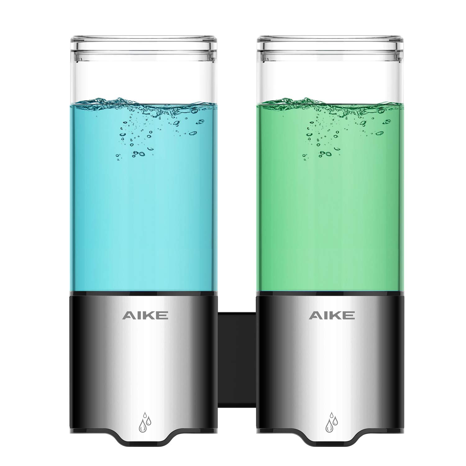 AIKE Double Automatic Soap and Shower Dispenser Wall Mount 2 Chambers IPX7 Waterproof 2 x 17 fl oz.