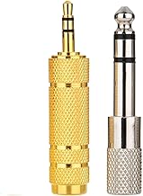 LipiWorld® Headphone Adapter 6.35mm Male to 3.5mm Female and Audio Stereo Plug 3.5mm Male to 6.35mm Female (Available Color 2 Pieces Combo)