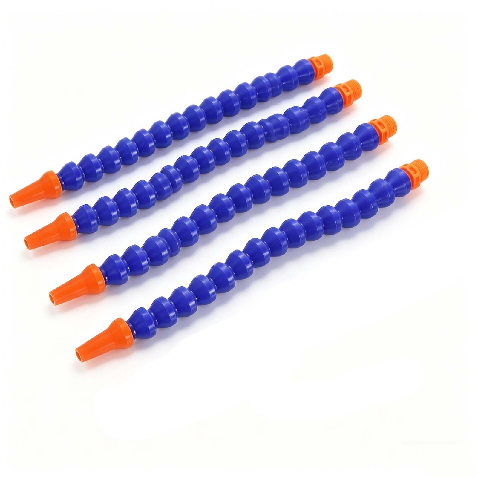 Wyqxty No Switch Flexible Coolant Pipe Plastic Coolant Pipe 4 Pcs, Round Nozzle, 1/4-1/2 Thread For Cnc Lathe Milling(,1/4 400Mm)