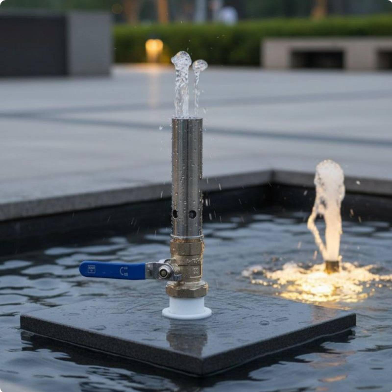 predolo Boquilla de Fuente de Latón Compatible con Luz LED Boquilla de Fuente de Burbujas Efecto Burbujeante para Paisajistas, Estanque, Paisajismo Acuático, Válvula PE Copr 1IN