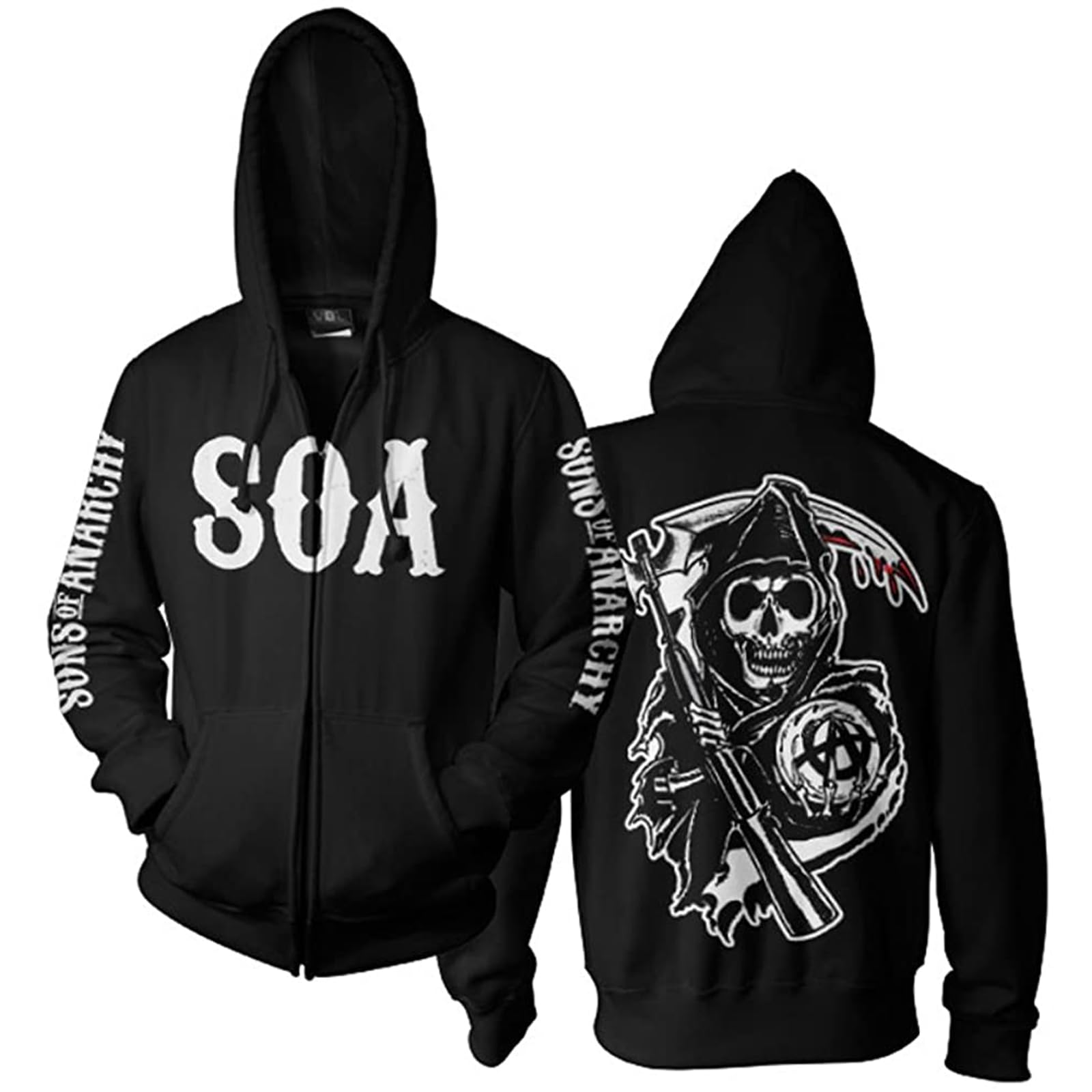 Mens Fashion Full Zip Hoodie