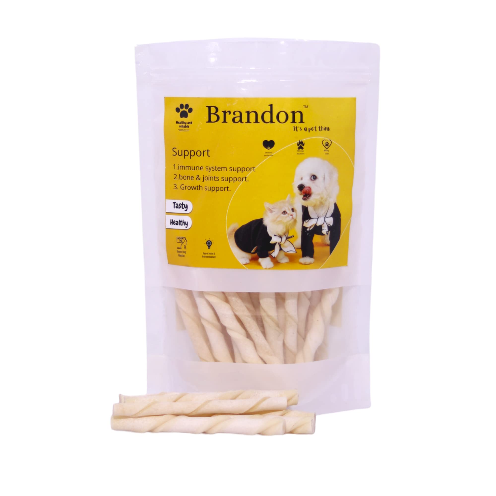 Brandon 250gm White Twisted Chew Sticks for Dogs Promotes Healthy Teeth & Gums (250gm) (B08V97XZYC) Amazon Price History, Amazon Price Tracker